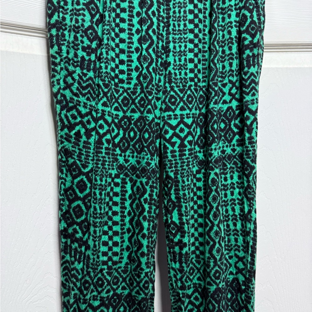 Bongo Green and Black geometric print pants size large - Picture 2 of 5